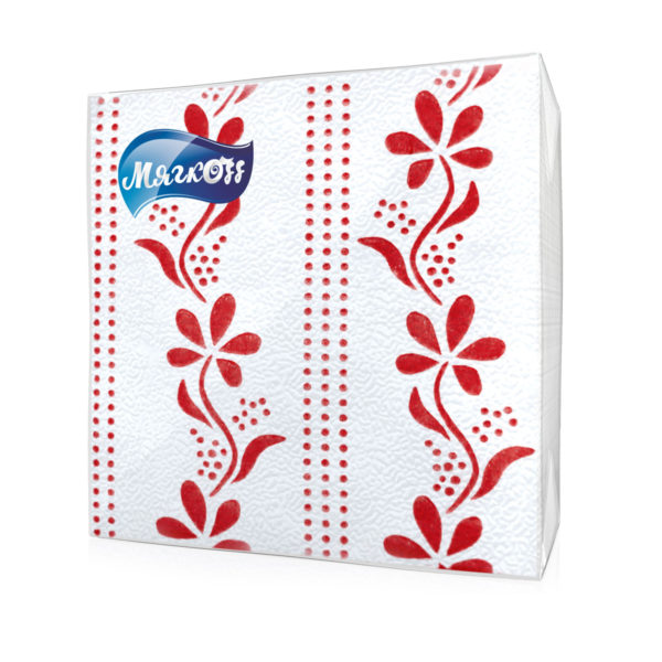 Иваново — Салфетки «Мягкоff» красный цветок оптом.