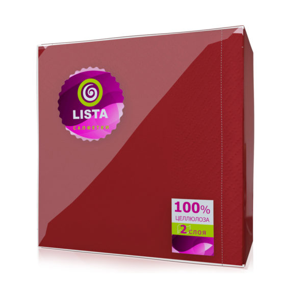 Иваново — Салфетки «Lista DELUXE» интенсив бордо оптом.
