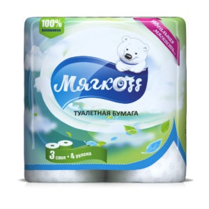 Иваново — Туалетная бумага  «Мягкоff» белая оптом.