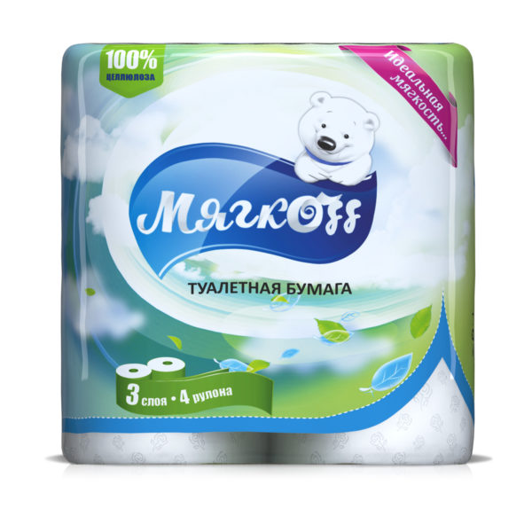 Иваново — Туалетная бумага  «Мягкоff» белая оптом.
