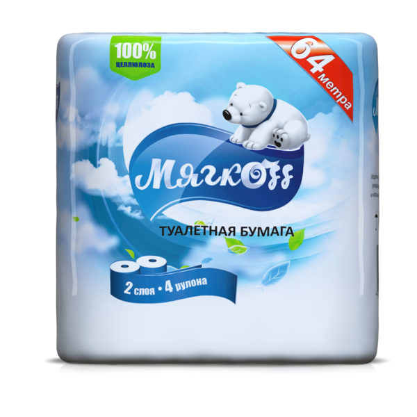 Иваново — Туалетная бумага  «Мягкоff» белая оптом.