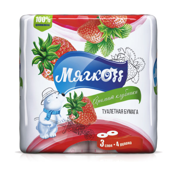Иваново — Туалетная бумага  «Мягкоff» аромат клубники оптом.