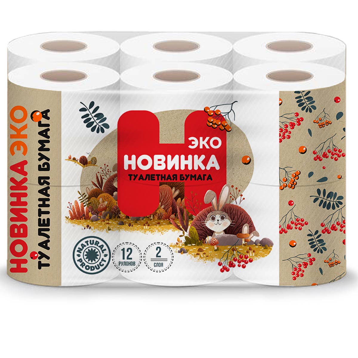 Иваново — Туалетная бумага  «Новинка ЭКО» 2 слоя белая оптом.