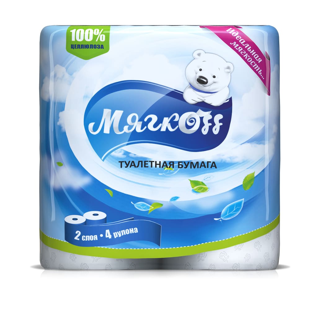 Иваново — Туалетная бумага  «Мягкоff» белая оптом.